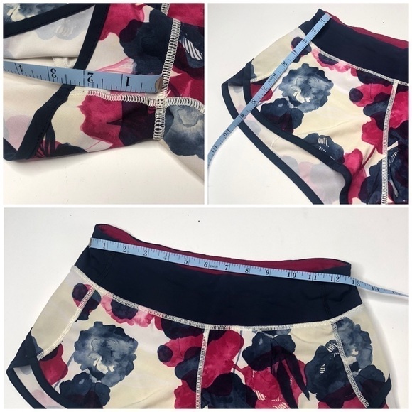 RARE Lululemon Inkwell Floral Ghost Bumble Berry Pink Blue Active Speed Shorts - Picture 15 of 15